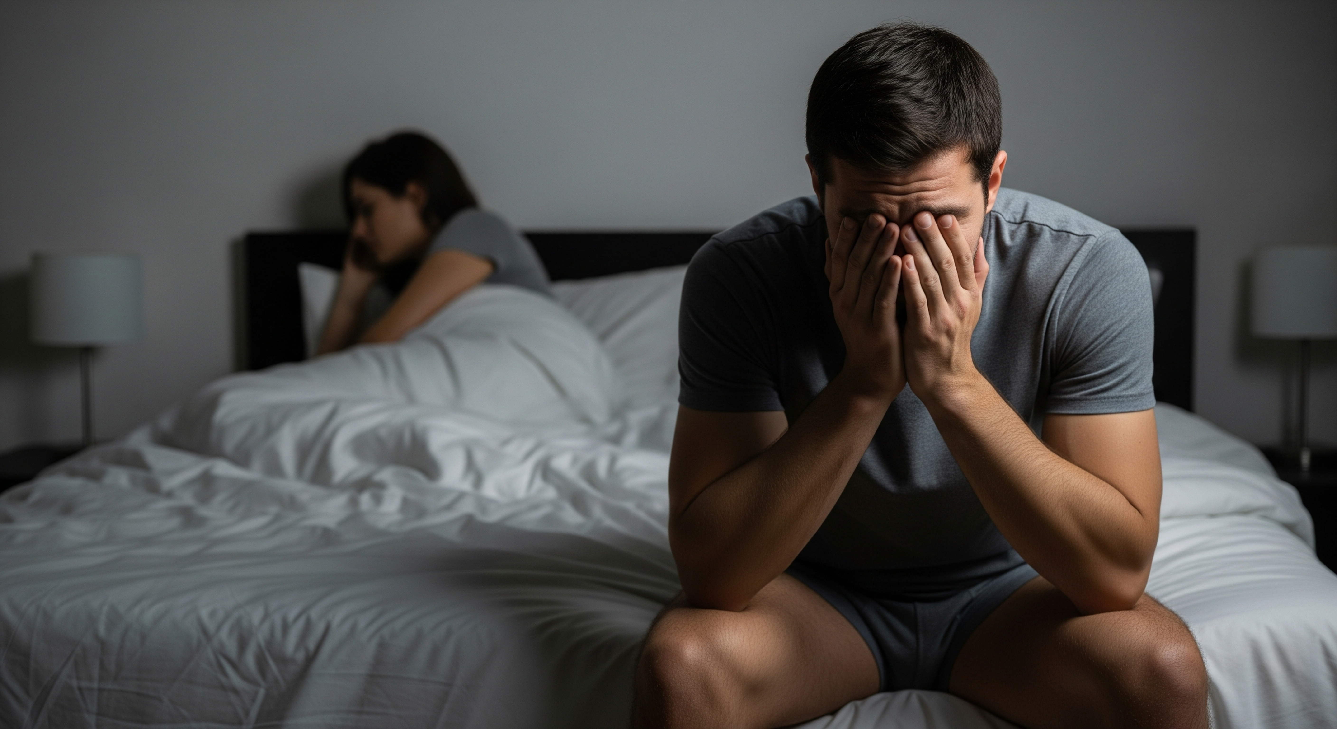 Man experiencing distress related to premature ejaculation